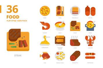 Food Flat Style Icon Pack