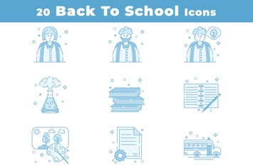 20 Colorful Back to School Icons