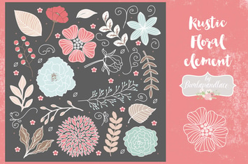 Floral elements vector