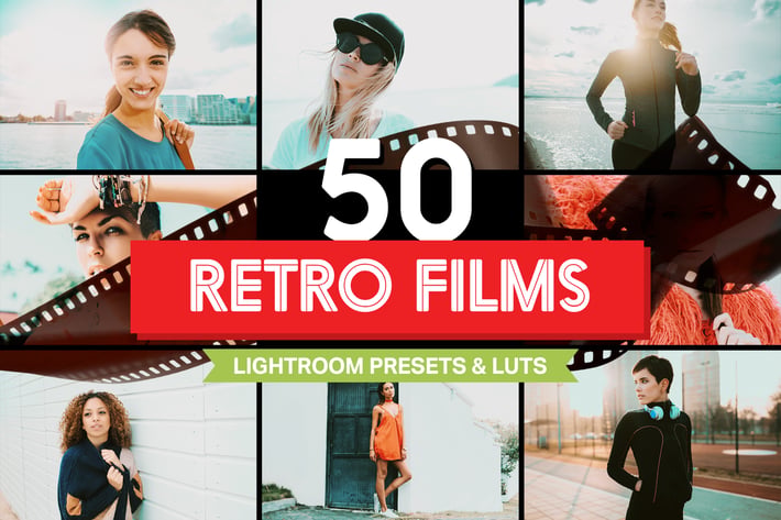 50 Retro Films Lightroom Presets & LUTs