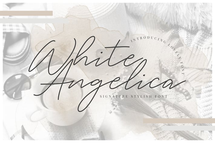 White Angelica Signature Wedding Font