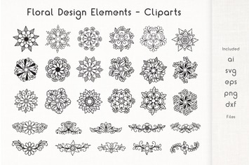 Floral Design Elements - Cliparts