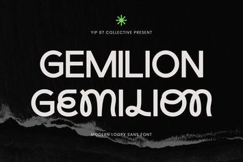 Gemilion - Modern Experimental Loopy Bold Sans