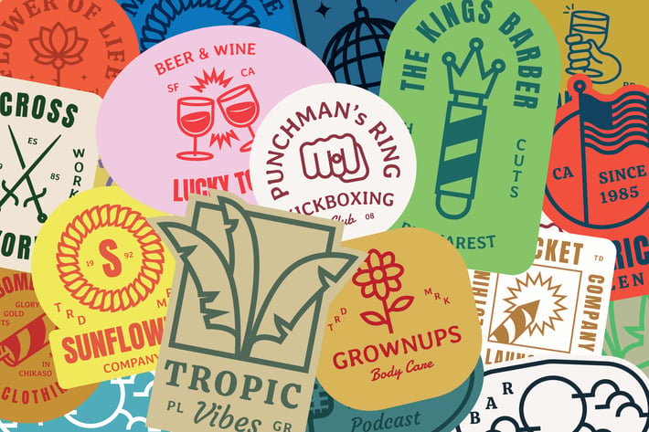 50 Retro Monogram Logo Badges