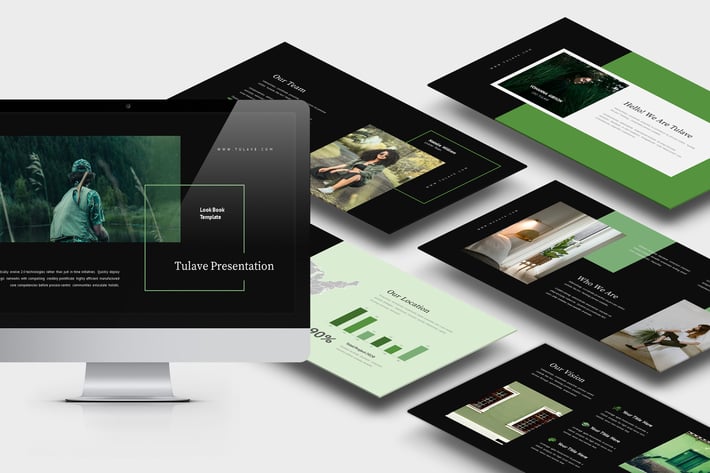 Tulave : Green Gradient Color Tone Powerpoint