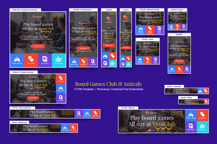 Board Games Club & Anticafe Banners Ad