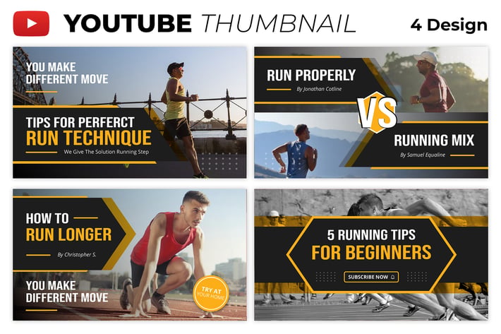 Running Youtube Thumbnail Template