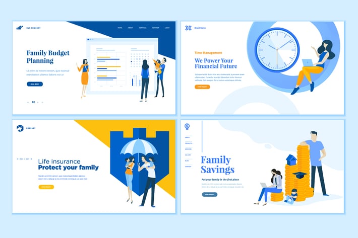 Set of Business Web Page Design Templates