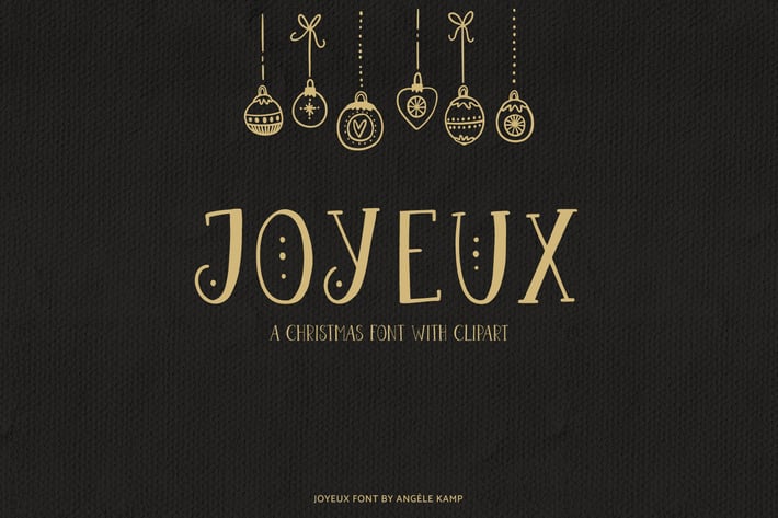 Joyeux Christmas font & clipart