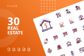 Real Estate Filled Icons
