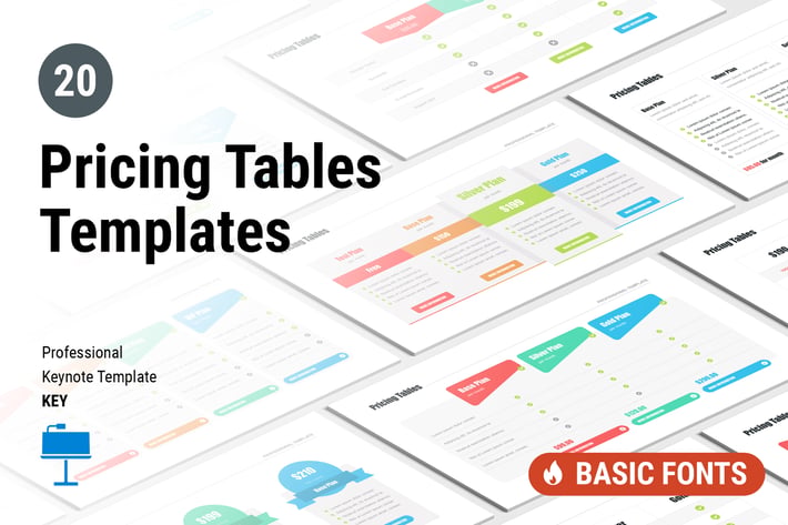 20 Pricing Tables Keynote Templates