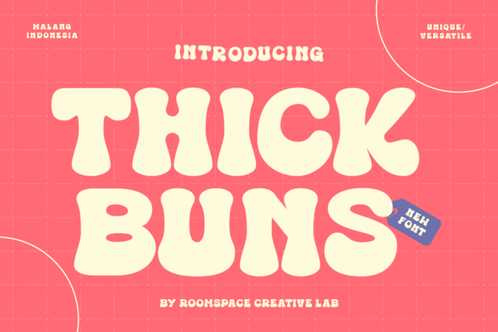 Retro Round Decorative Display Font - Thick Buns