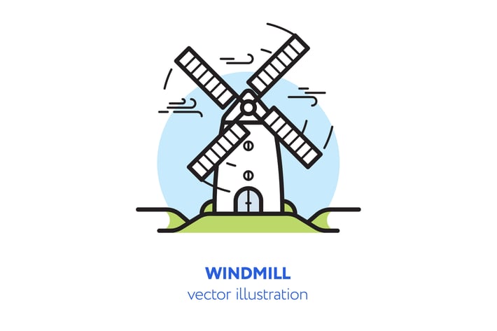 Windmill vector illustration