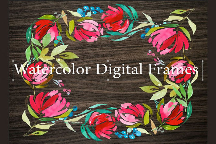 3 Watercolor Digital Frames