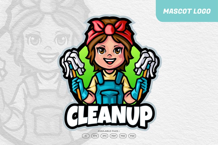 Cleaning Worker Logo