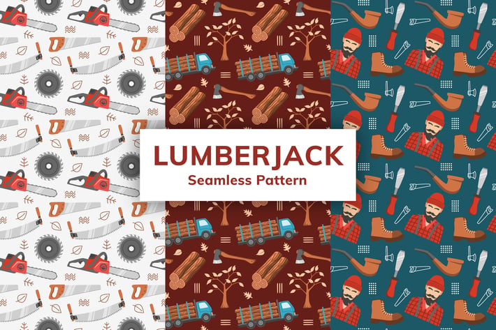 Lumberjack Seamless Pattern