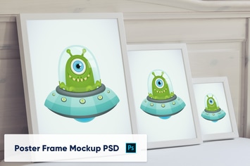 Poster Frames in luxury interior - Mockup PSD
