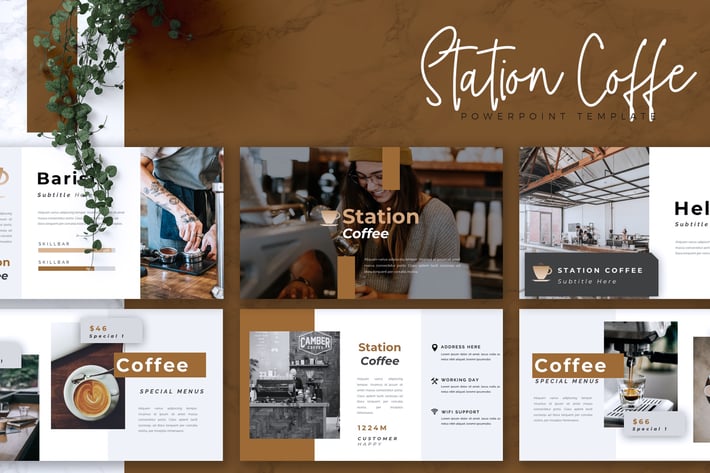 STATION COFFEE - Coffee Shop Powerpoint Template