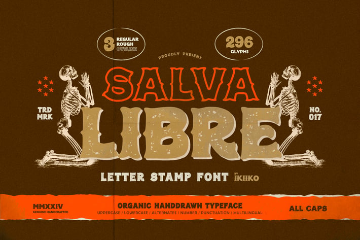 Salva Libre - Letter Stamp Font