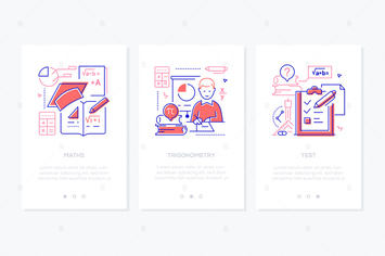 Mathematics - Line Design Style Web Banners
