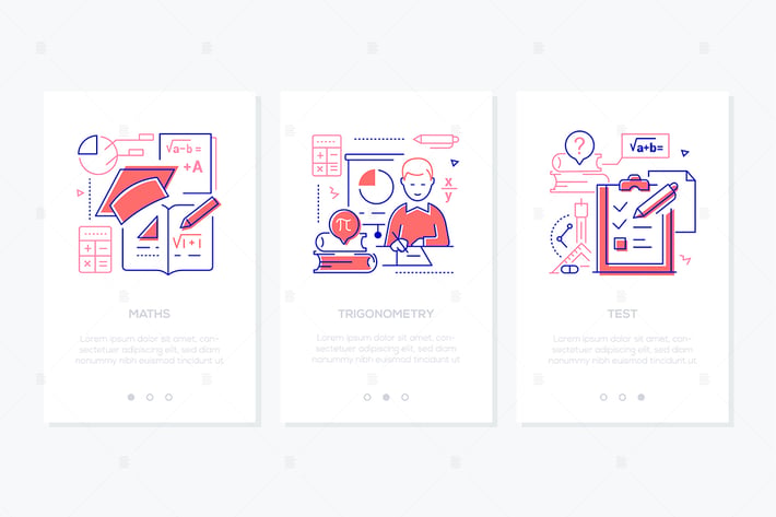 Mathematics - Line Design Style Web Banners