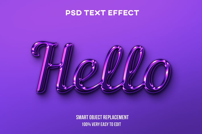Purple glossy text effect