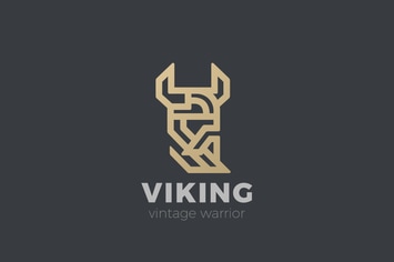 Logo Viking Warrior Head Luxury Linear style