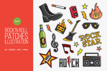 Rock And Roll Vector Patches Vol.2
