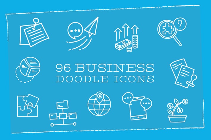 96 Business Doodle Icons