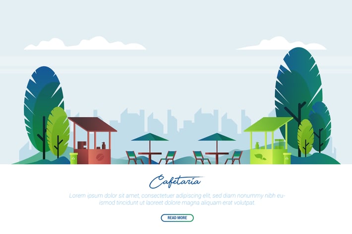 Cafetaria - Vector Landscape & Building