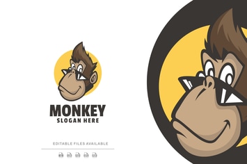 Monkey Mascot Cartoon Logo