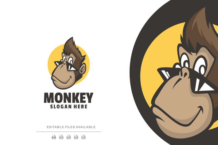 Monkey Mascot Cartoon Logo