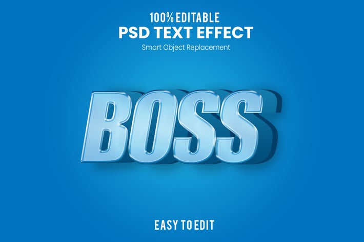 Boss 3D Text Effect PSD