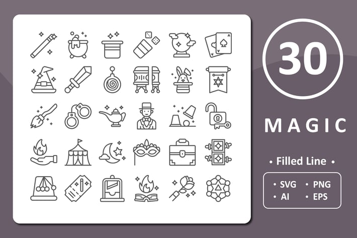 30 Magic Icons - Line