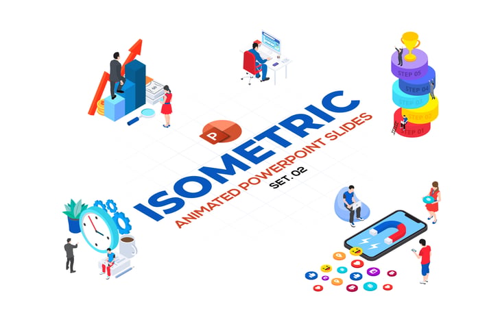 Isometric Animated PowerPoint Templates. Set 02