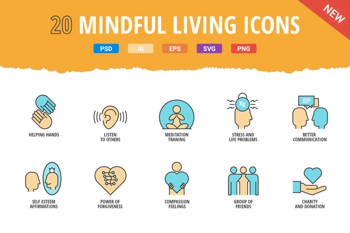 20 Mindful Living Icons