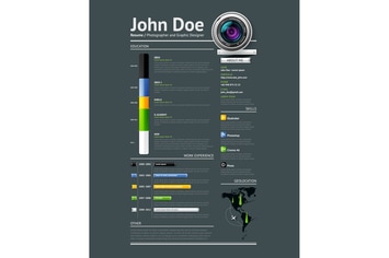 Simple vector template for photographer resume