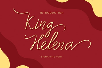 King Helena Script Handwritten Monoline Font