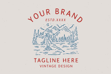 vintage outdoor camping badge design