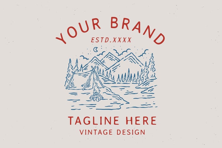 vintage outdoor camping badge design