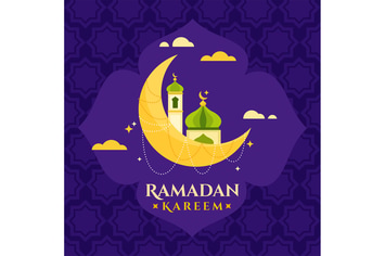 Flat Ramadan Kareem Moon 02