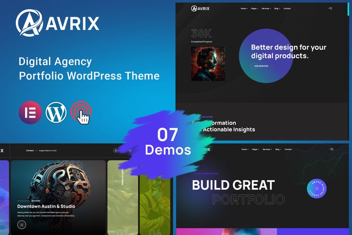 Avrix - Digital Agency Portfolio WordPress 