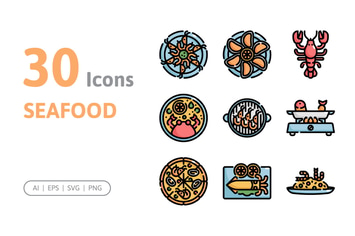 30 Seafood Icons