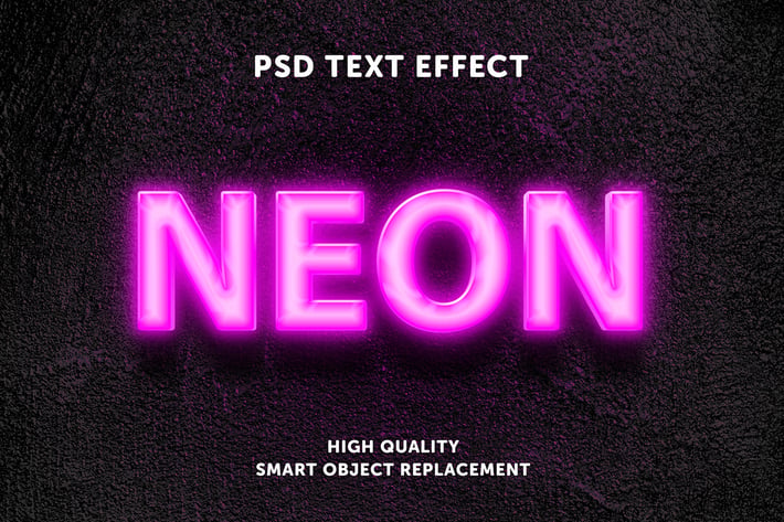 Neon pink glow text effect