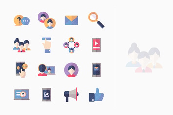 Social Media Icons Set 1 - Flat Series