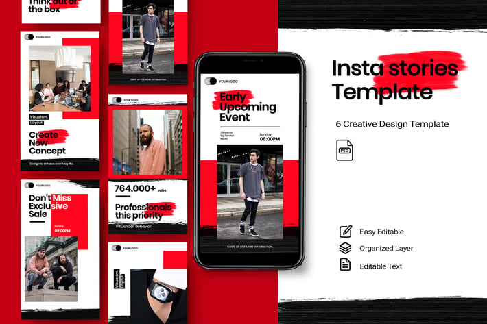 Red - Stories Instagram Template