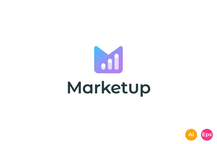 Market Up - Letter M, Invest, Stock Logo Template