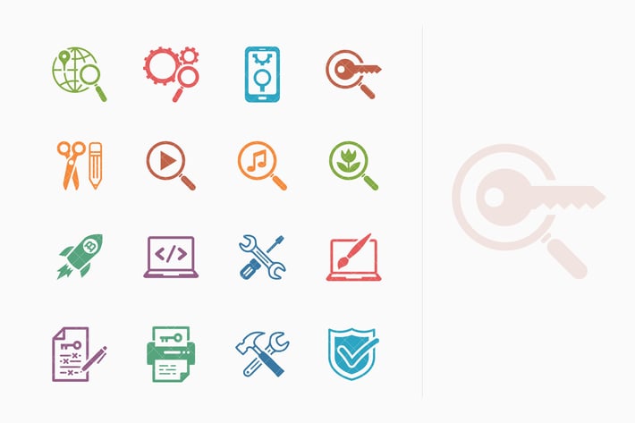 Colored SEO & Internet Marketing Icons - Set 1 