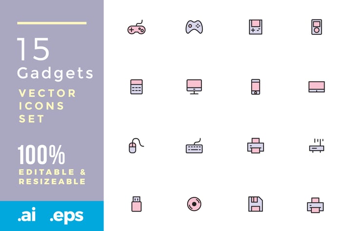 15 Gadgets vector icon