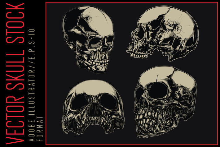 Vector Skull Stock
